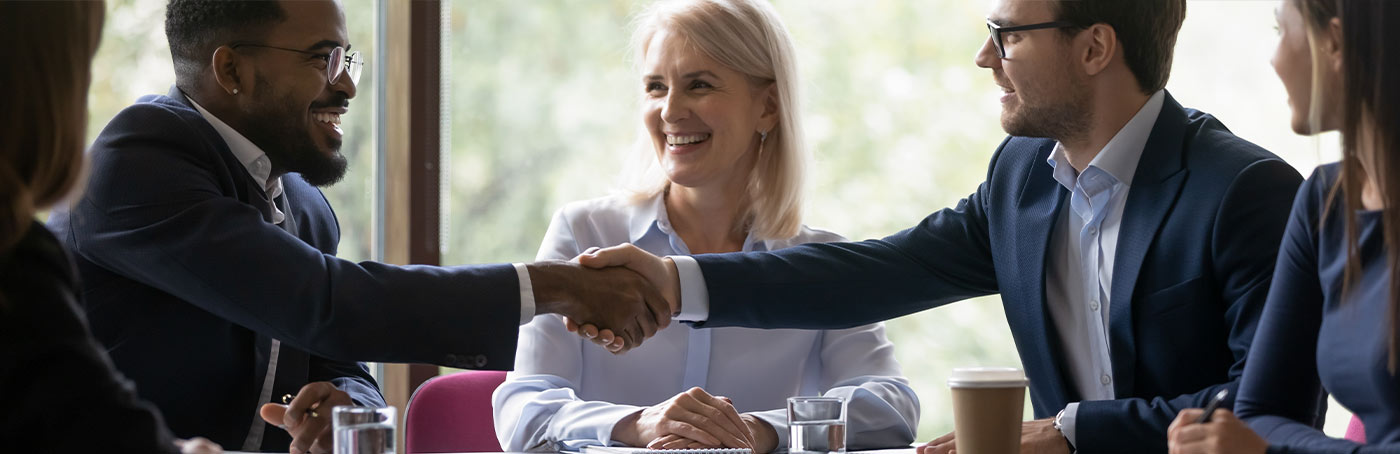 group of professionals introducing themselves
