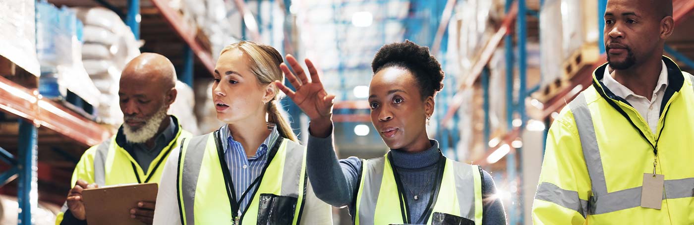 people in a warehouse