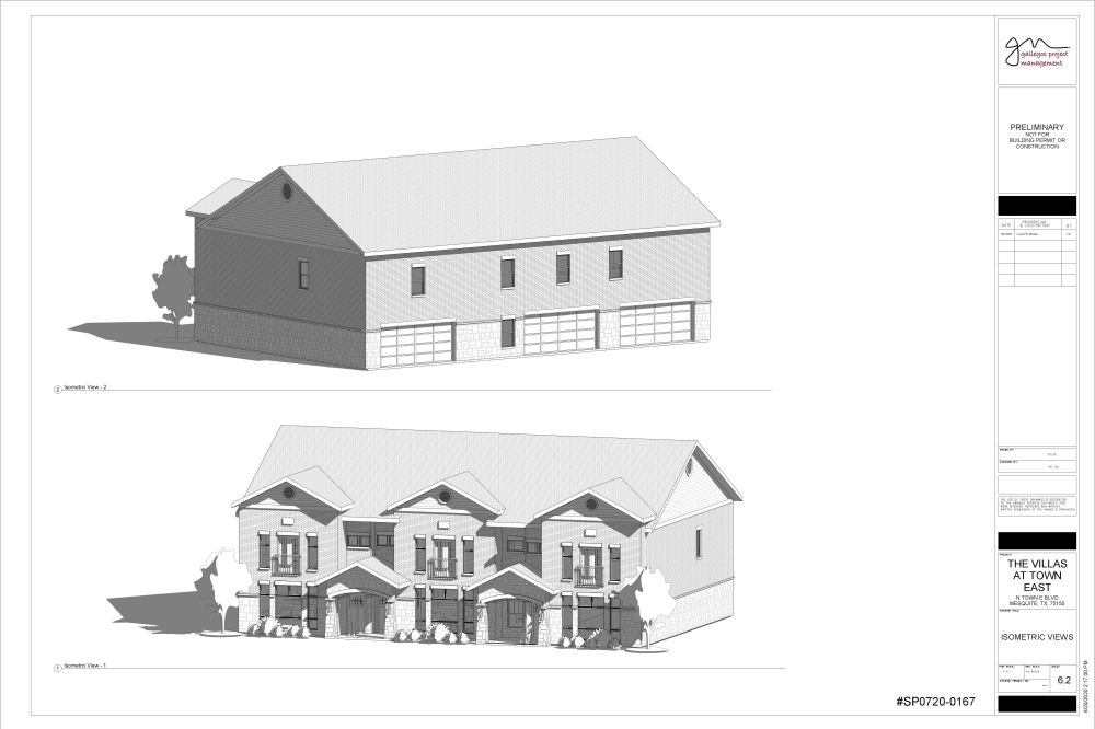 Rendering of a home in Villas at Town East development in Mesquite, TX